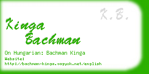 kinga bachman business card